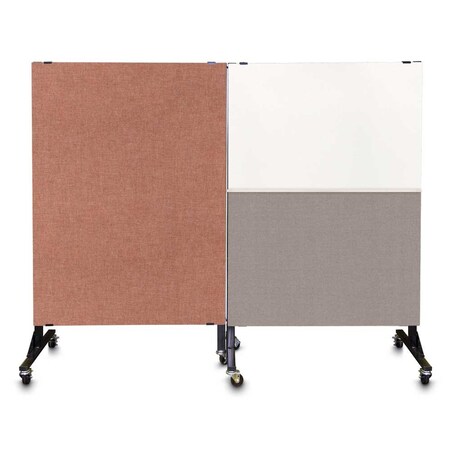 United Visual Products Enclosed Corkboard, 3 Door, 96"x48", 4" Fra, UV3427-SATIN-APRICOT UV3427-SATIN-APRICOT